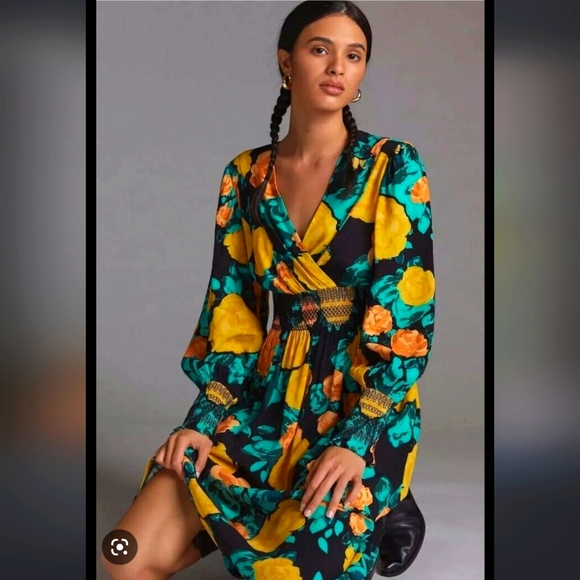 Tracy Reese Dresses & Skirts - Tracey Reese + Anthropologie Black Motif Floral Maxi w/ Smocking